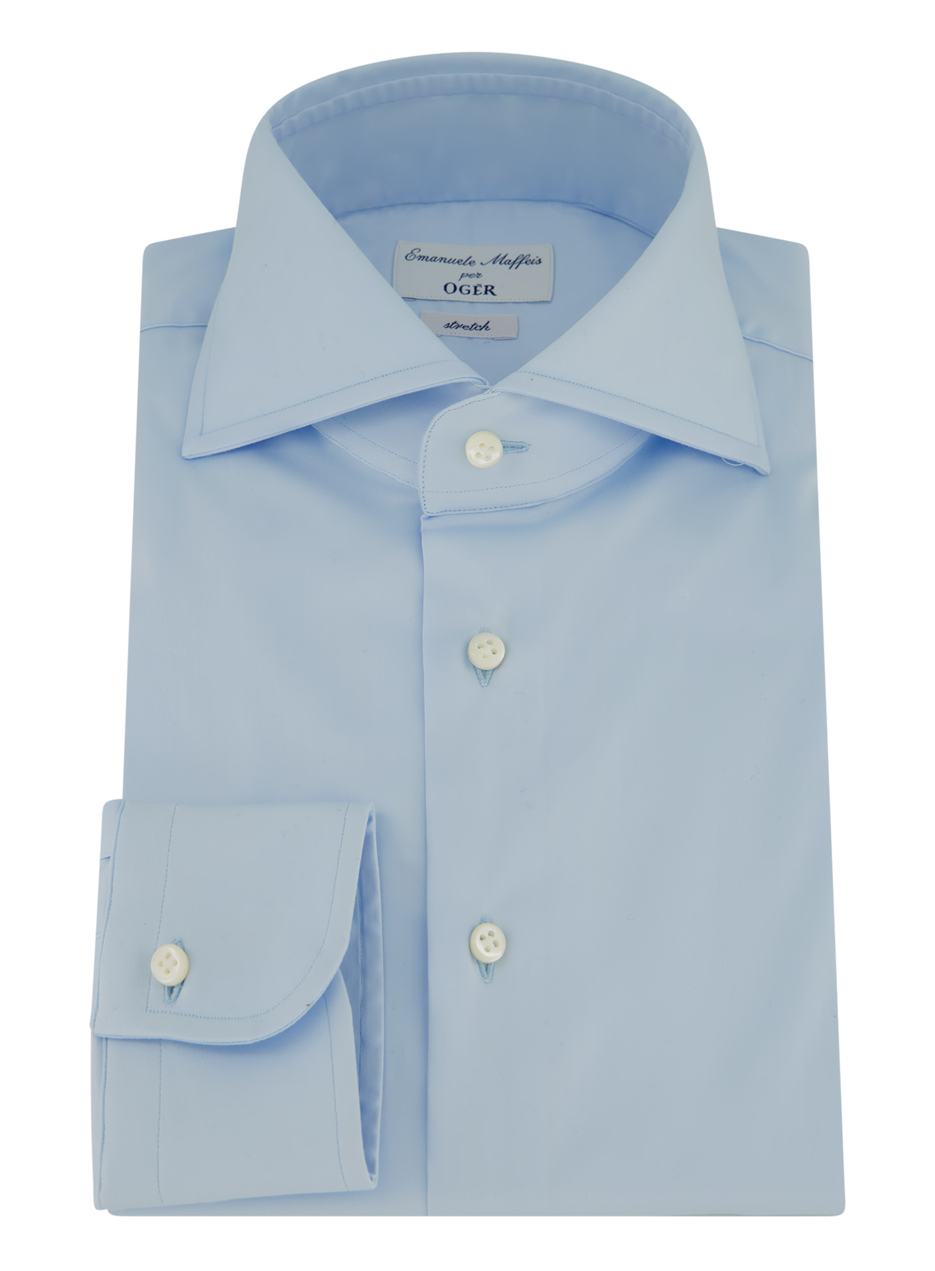 Stretch shirt van katoen | L.Blauw