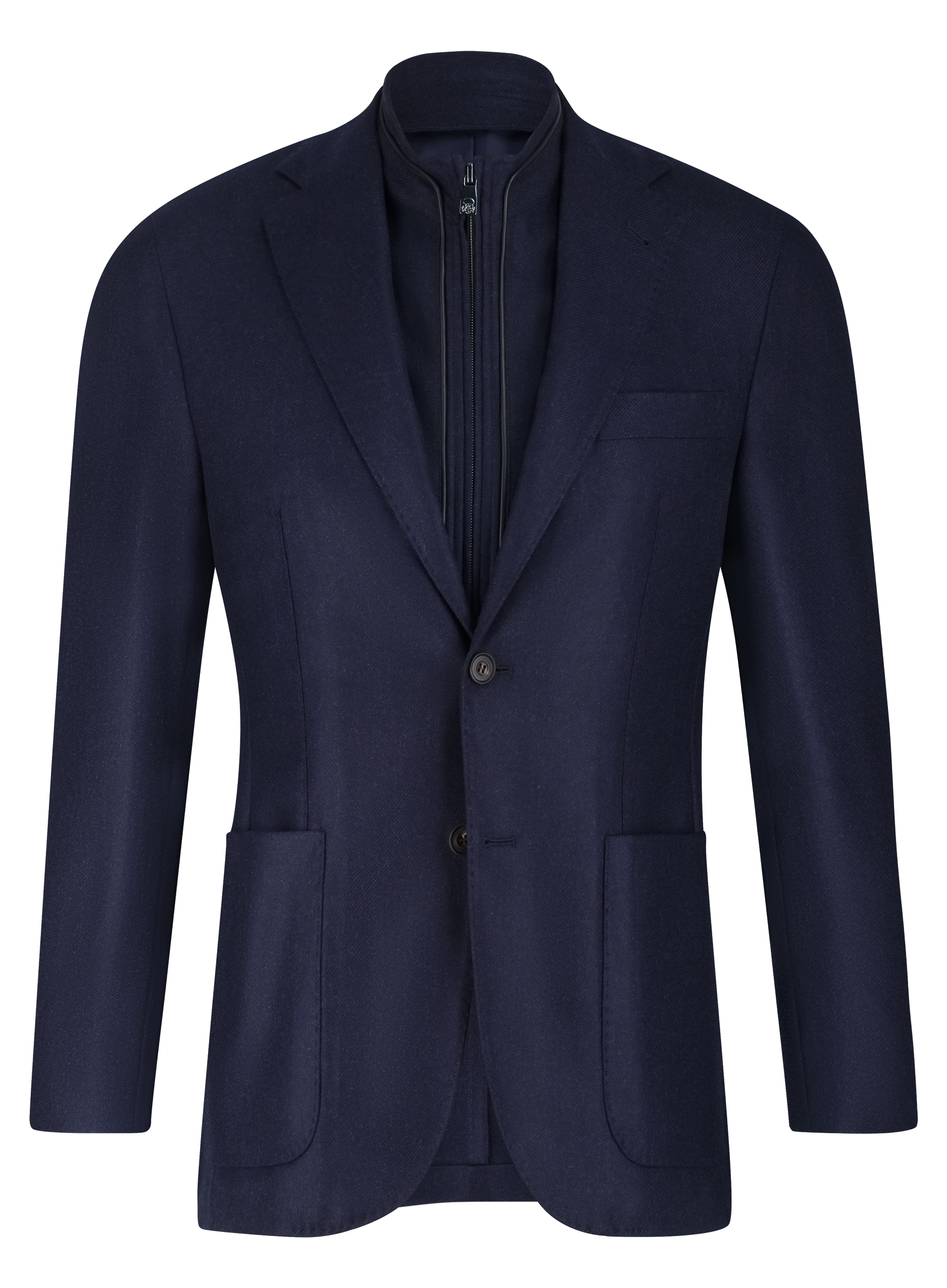 Jasje met uitneembare kraag van wol | BLUE NAVY