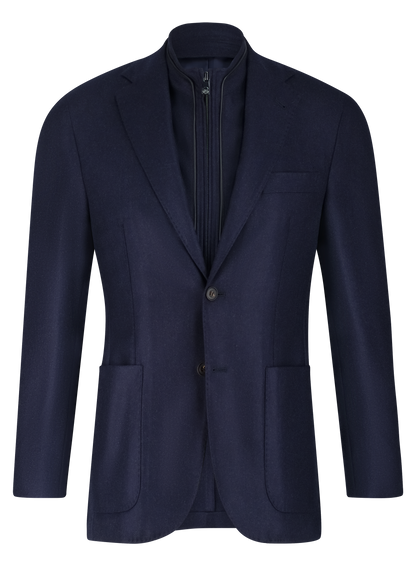 Jasje met uitneembare kraag van wol | BLUE NAVY