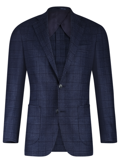 Glenchek jasje van wol, zijde en cashmere | BLUE NAVY