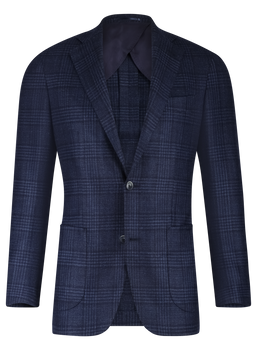 Glenchek jasje van wol, zijde en cashmere | BLUE NAVY