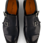 Dubbele gespschoenen van leer | BLUE NAVY