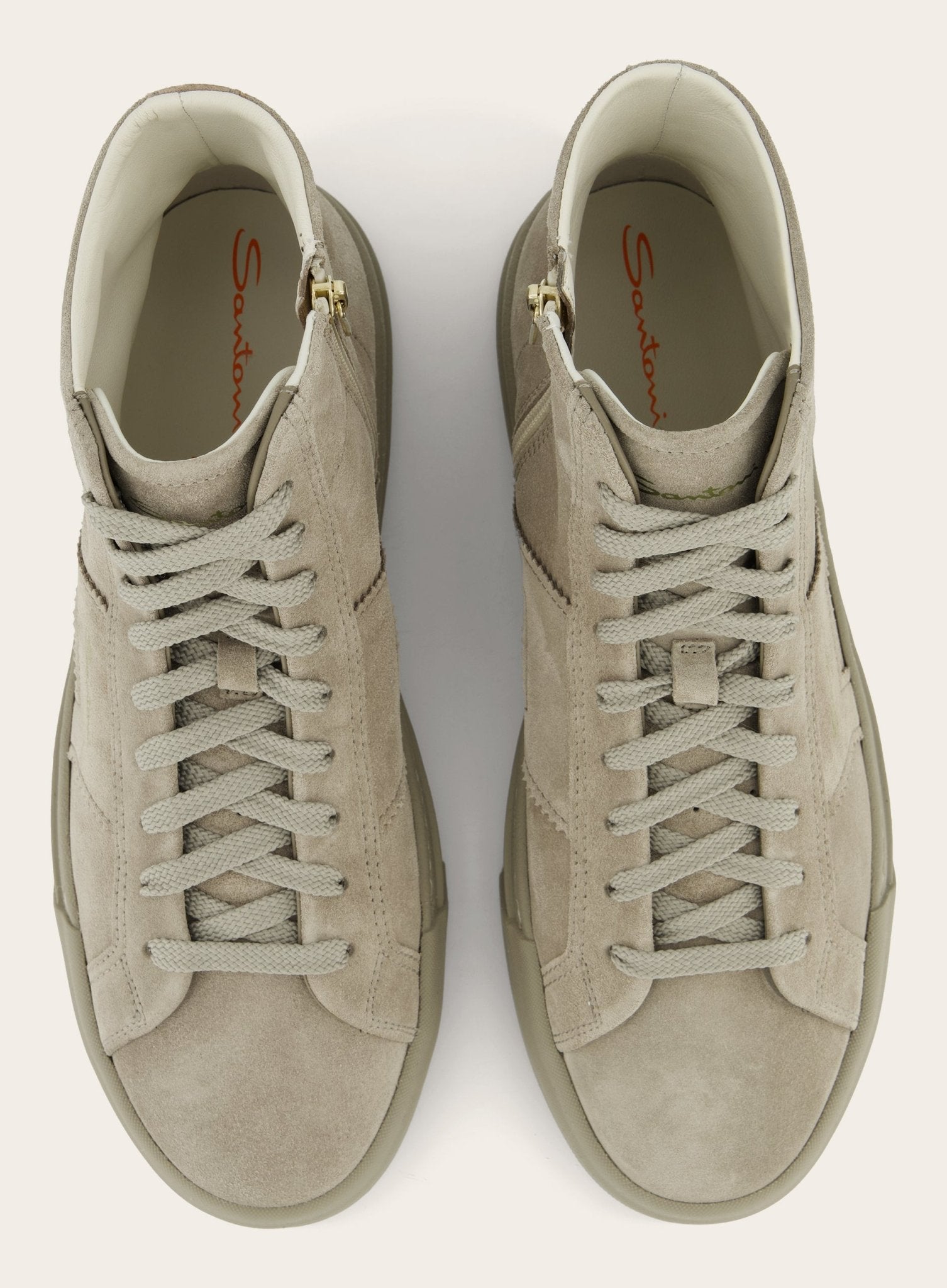 High-top Double Buckle sneakers | TAUPE