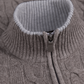 Kabelgebreid ritsvest van wol en cashmere | FULL_WIDTH | TAUPE