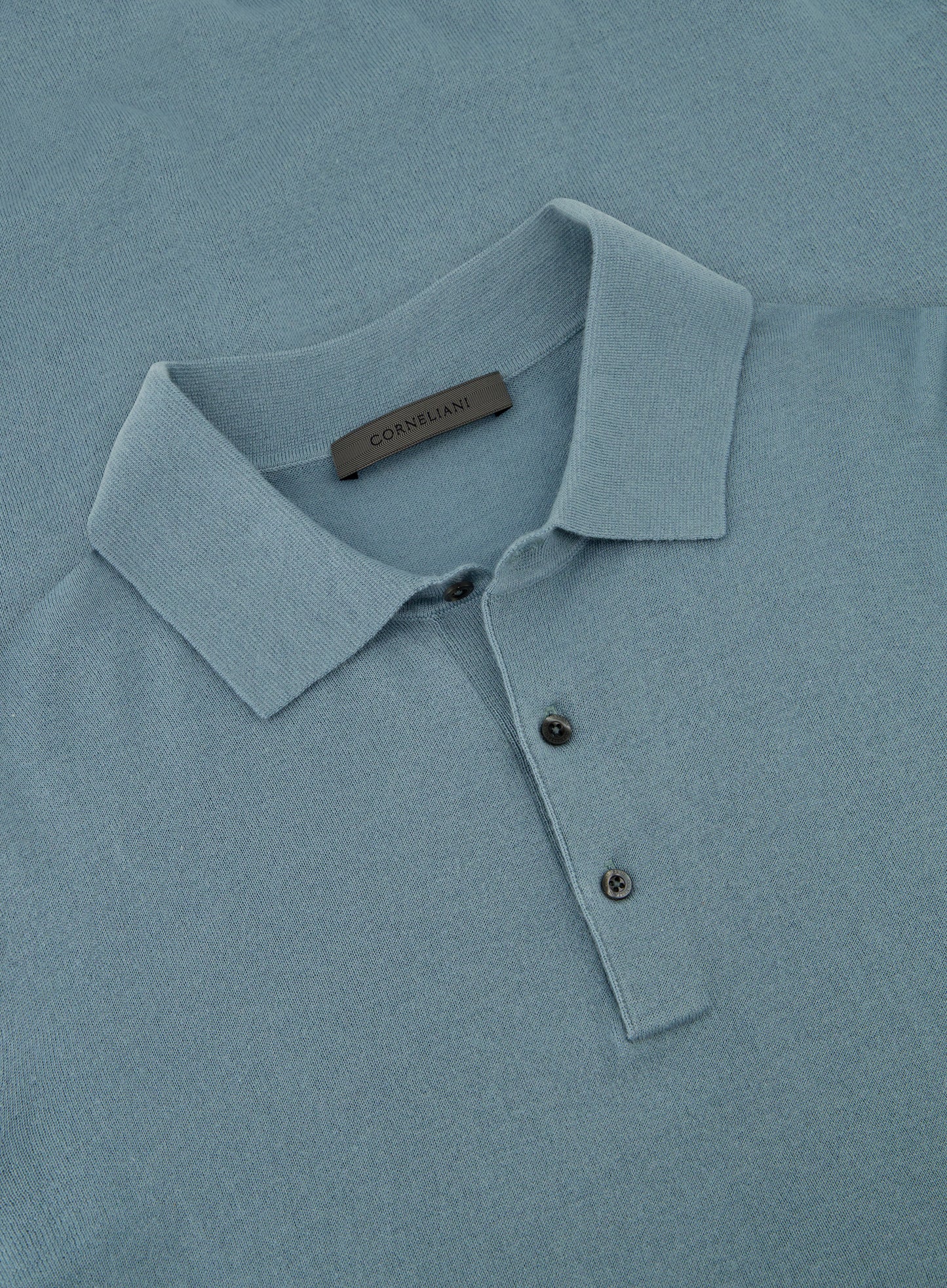 Poloshirt van cashmere en zijde | Aqua