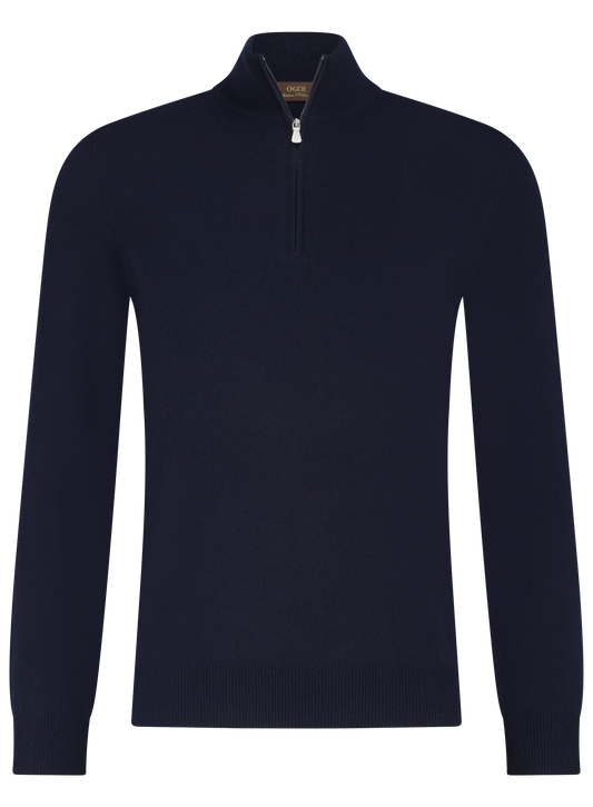 Half-zip trui van wol | BLUE NAVY