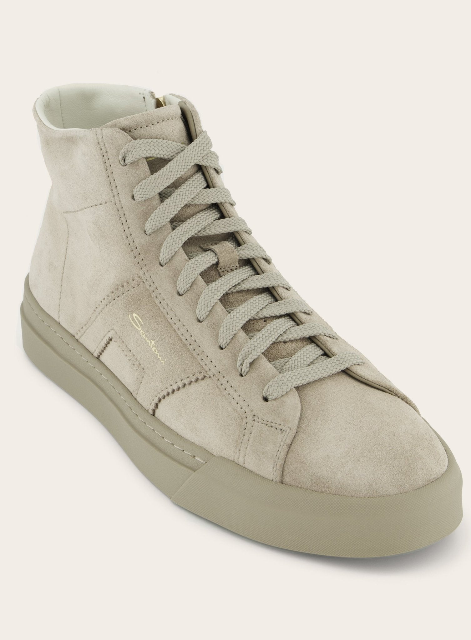 High-top Double Buckle sneakers | TAUPE