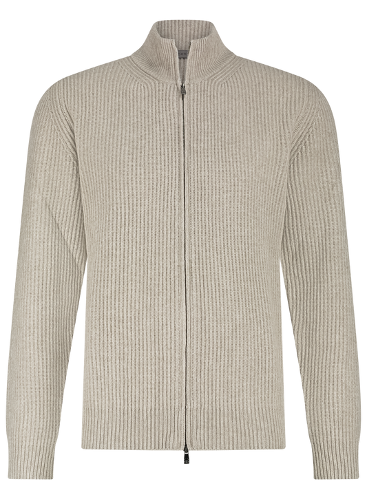 Ritsvest van wol en cashmere | Beige