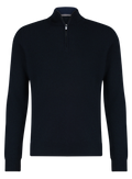 Half-zip vest van wol en cashmere | BLUE NAVY