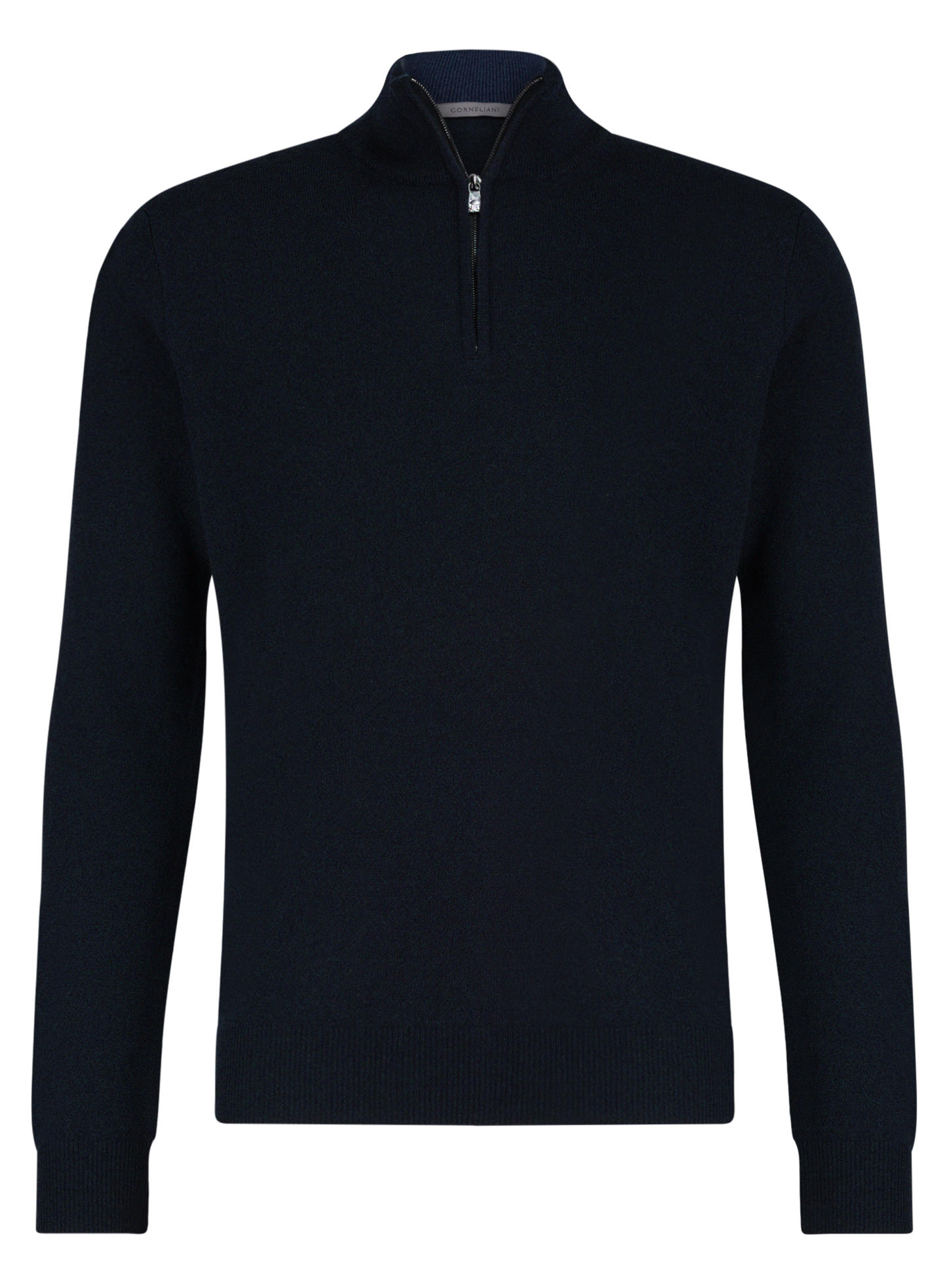 Half-zip vest van wol en cashmere | BLUE NAVY