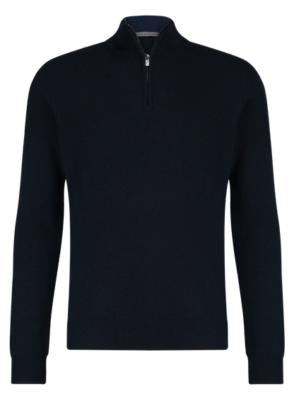 Half-zip vest van wol en cashmere | BLUE NAVY