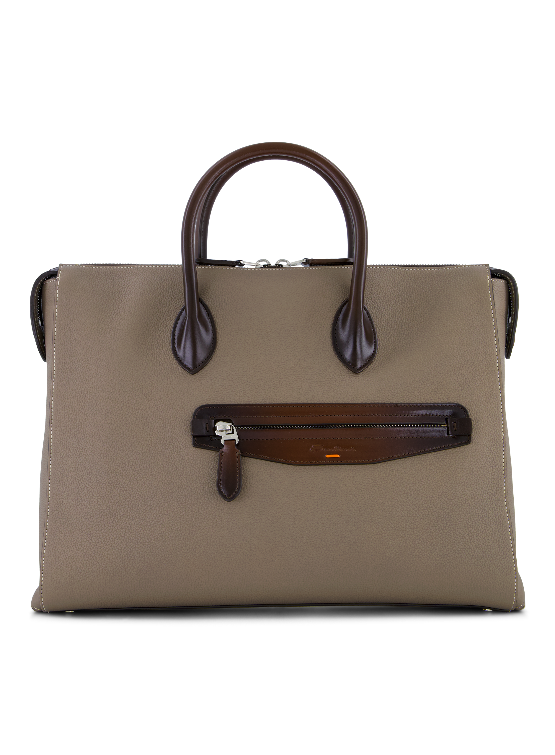 Laptop tas van leer | TAUPE