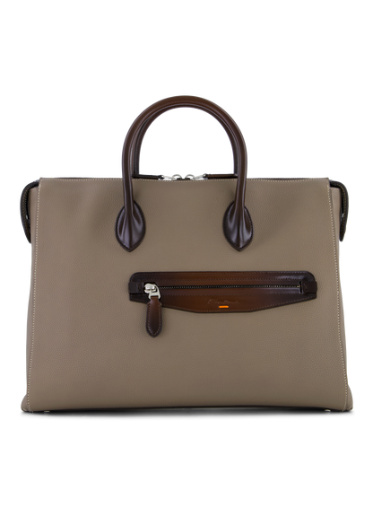 Laptop tas van leer | TAUPE