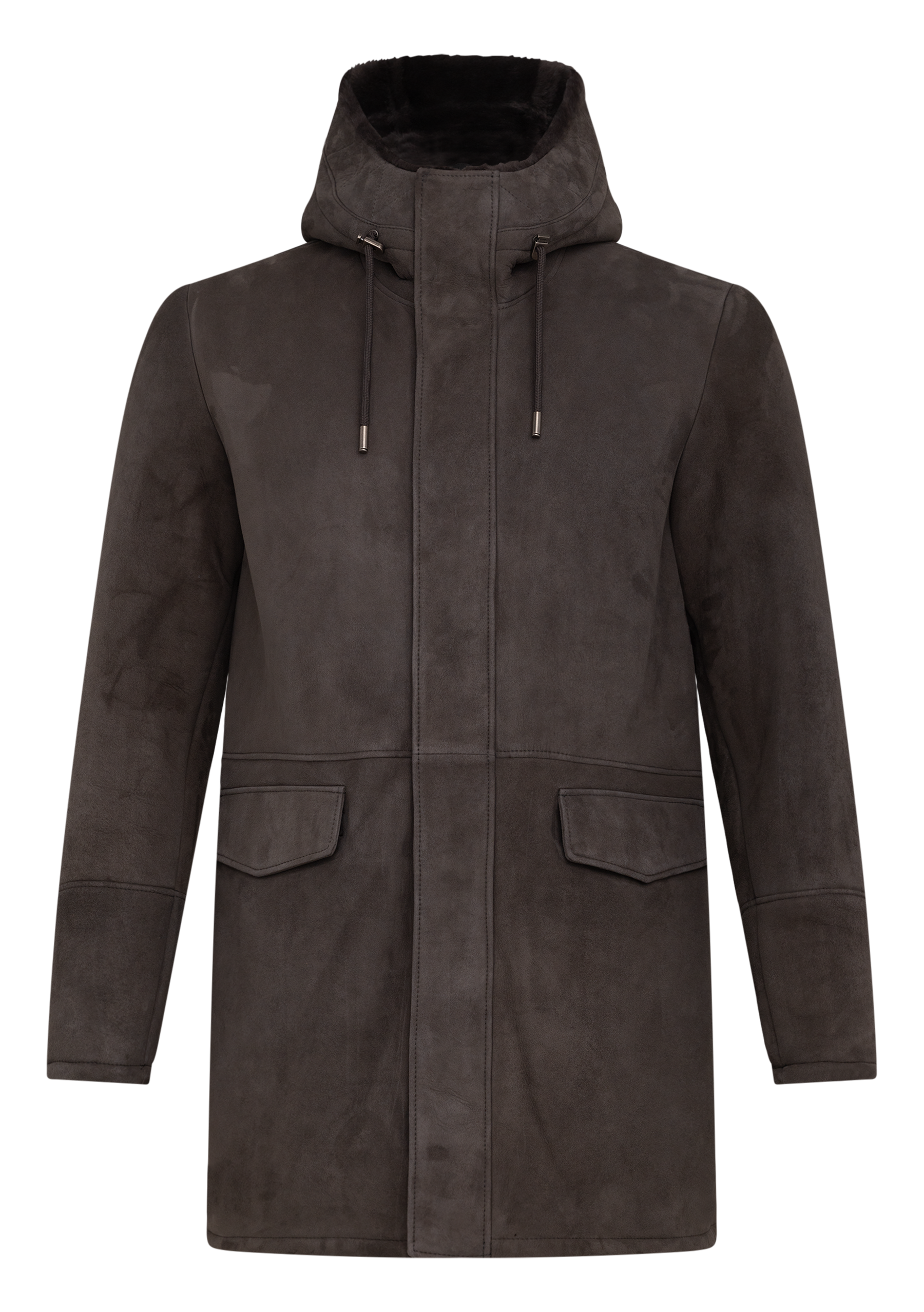 Shearling jas van suede | FULL_WIDTH | Grijs