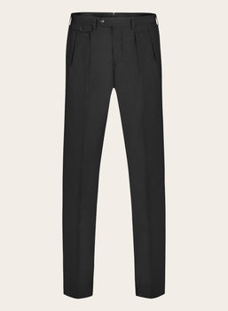 Slim-fit pantalon van wol en elastaan | Zwart