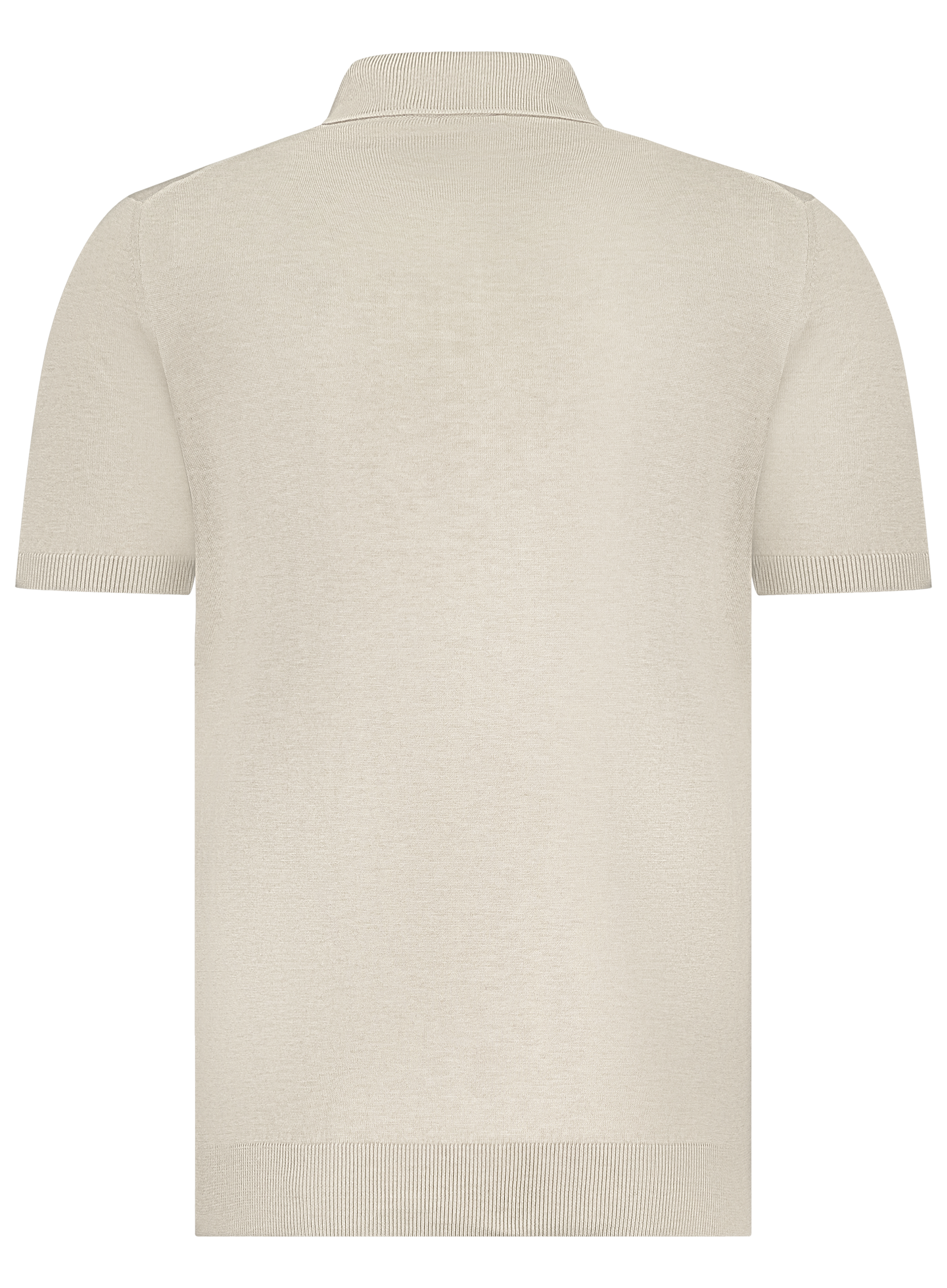 Buttonless polo van zijde | Beige