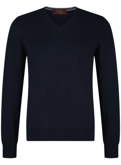 V-hals trui van virgin wol | BLUE NAVY
