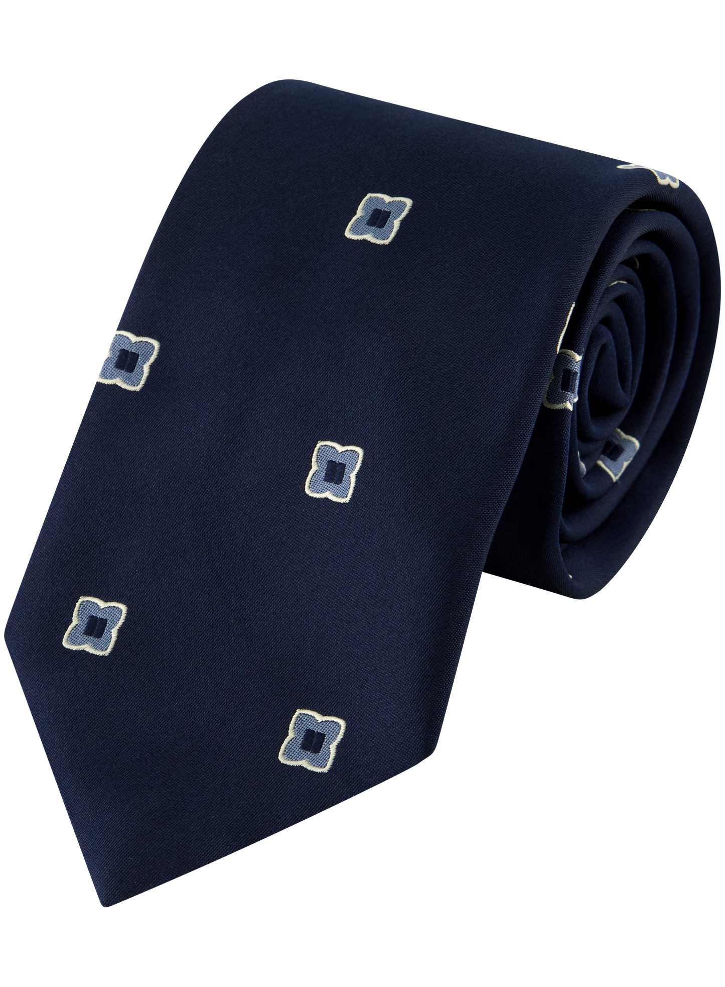 Stropdas van zijde met print | BLUE NAVY