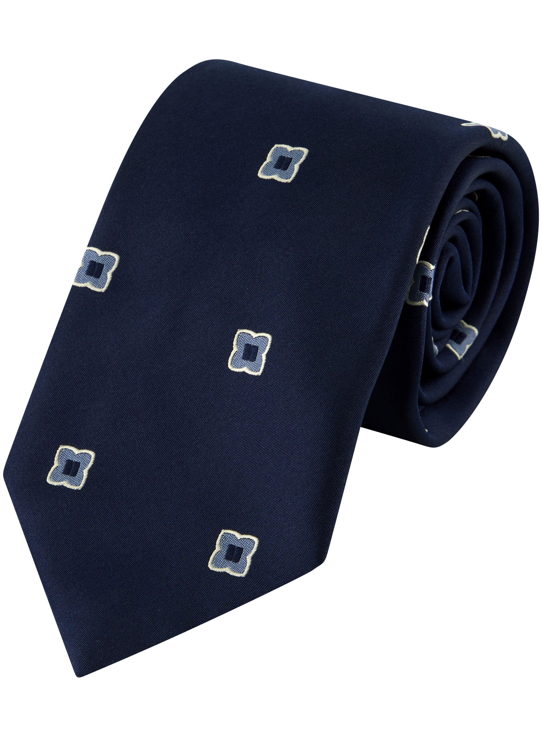 Stropdas van zijde met print | BLUE NAVY
