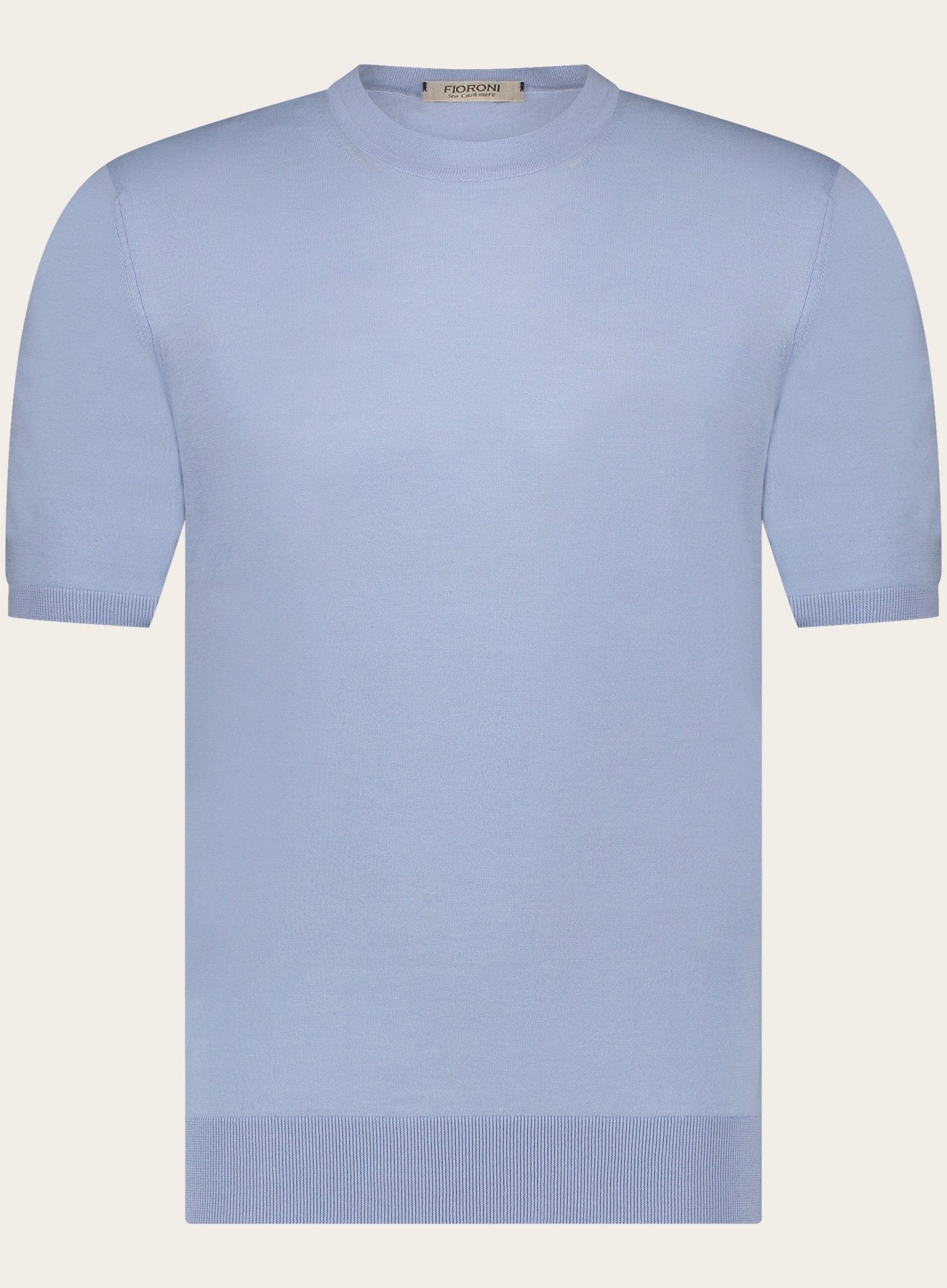 T-shirt van katoen en cashmere | L.Blauw