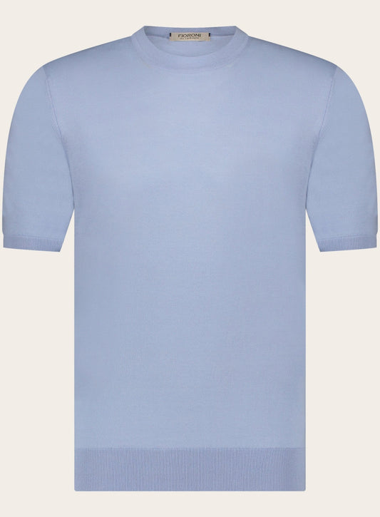 T-shirt van katoen en cashmere | L.Blauw