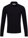 Polo met lange mouwen van wol | BLUE NAVY