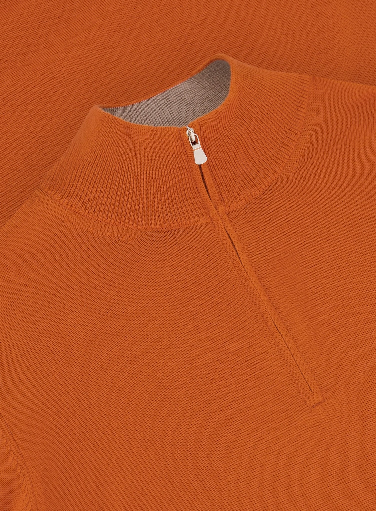 Half-zip trui van wol | Oranje