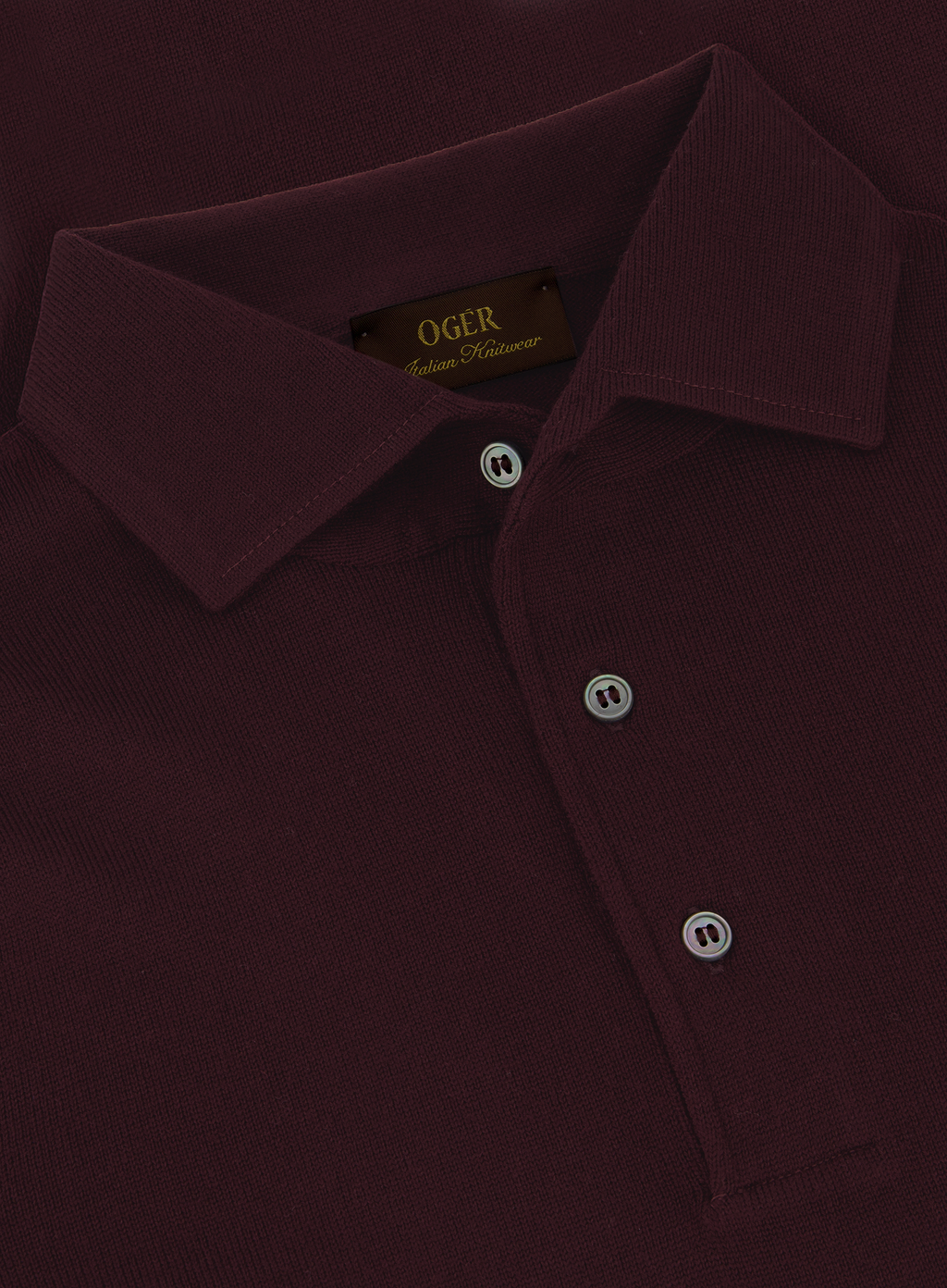 Lange mouwen polo van virgin wol | FULL_WIDTH | DARK BORDEAUX