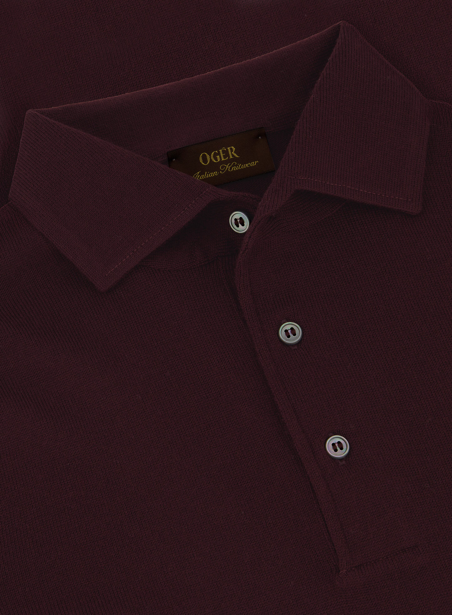 Lange mouwen polo van virgin wol | FULL_WIDTH | DARK BORDEAUX