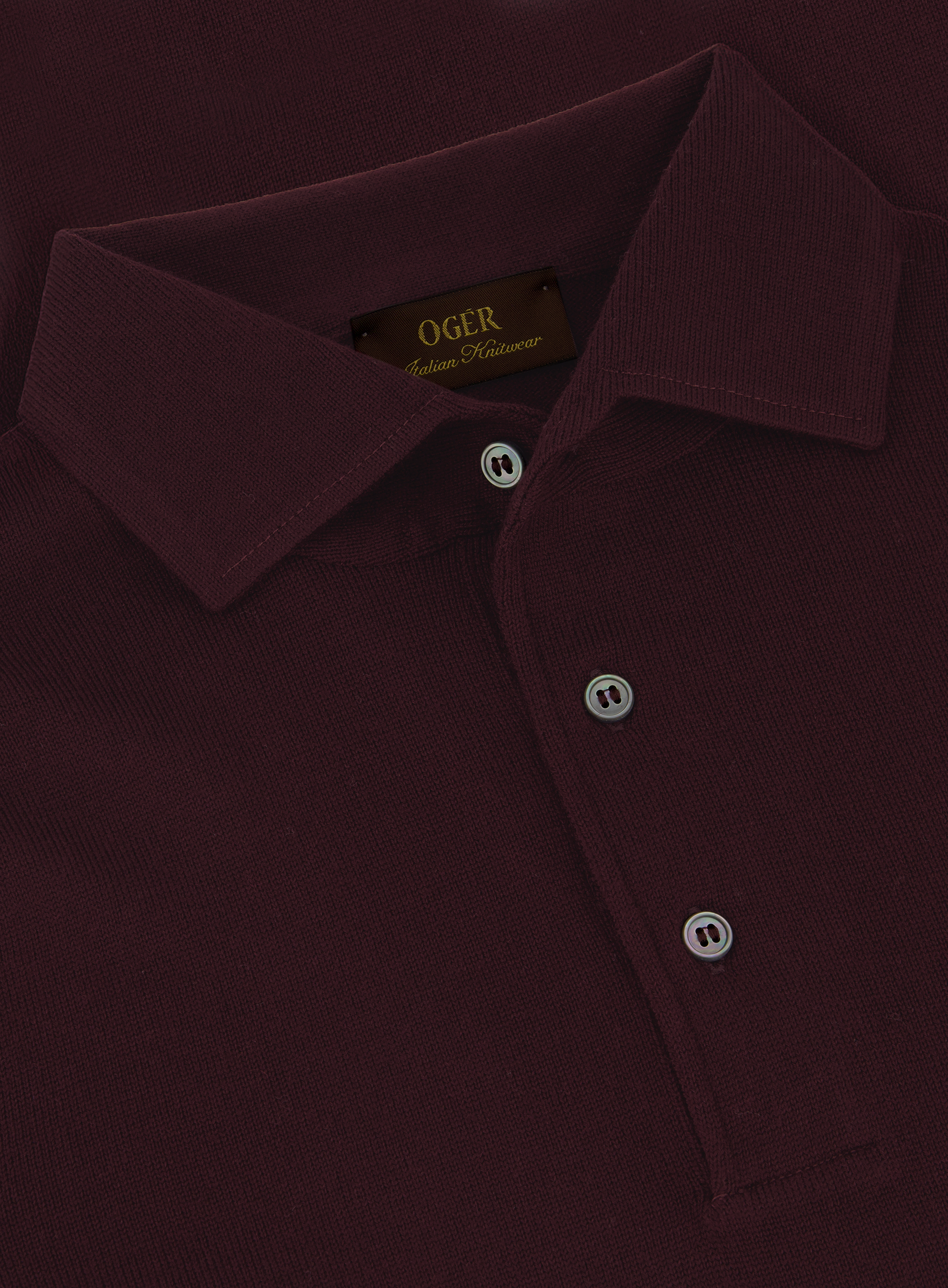 Lange mouwen polo van virgin wol | FULL_WIDTH | DARK BORDEAUX