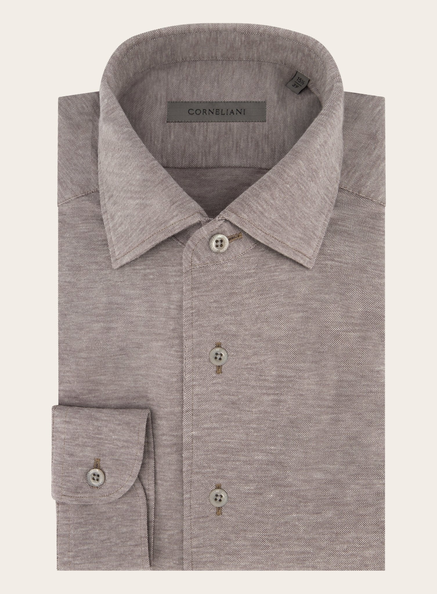 Shirt van katoen en cashmere | TAUPE