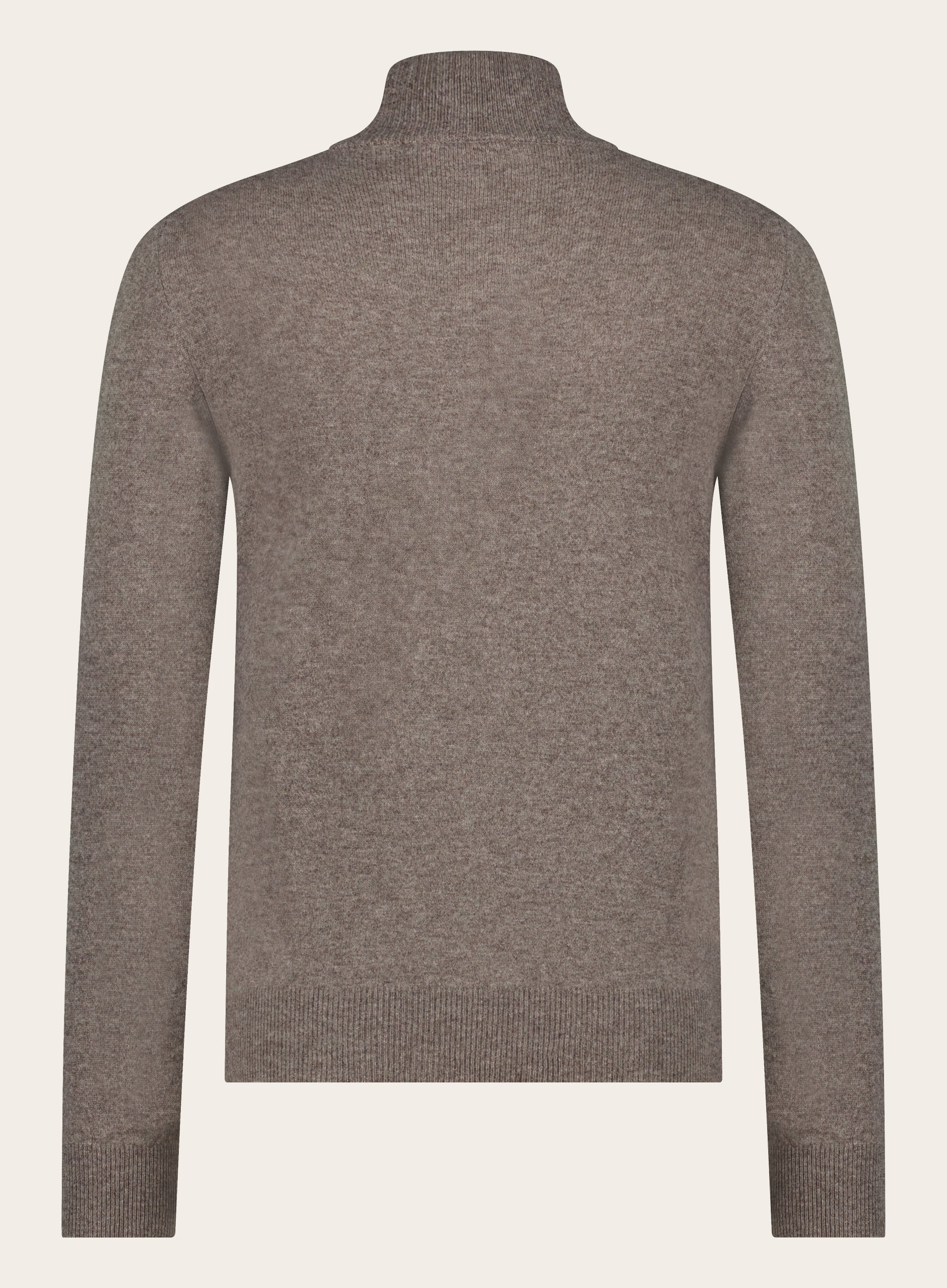 Half-zip van wol en cashmere |TAUPE BRUIN