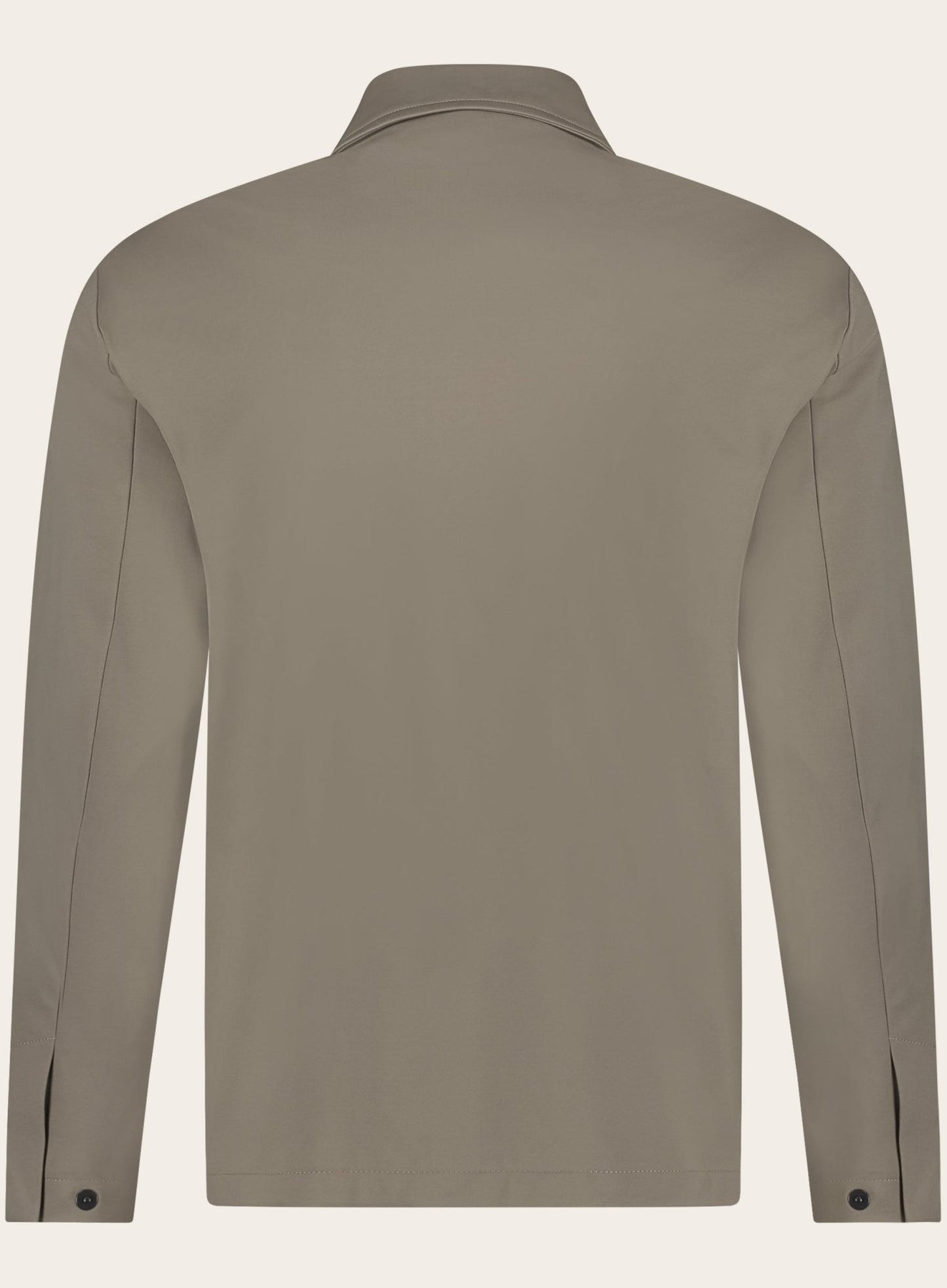 Overshirt met puntkraag | TAUPE