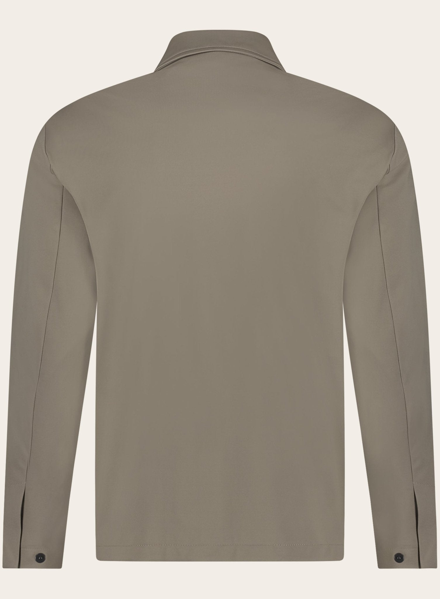 Overshirt met puntkraag | TAUPE