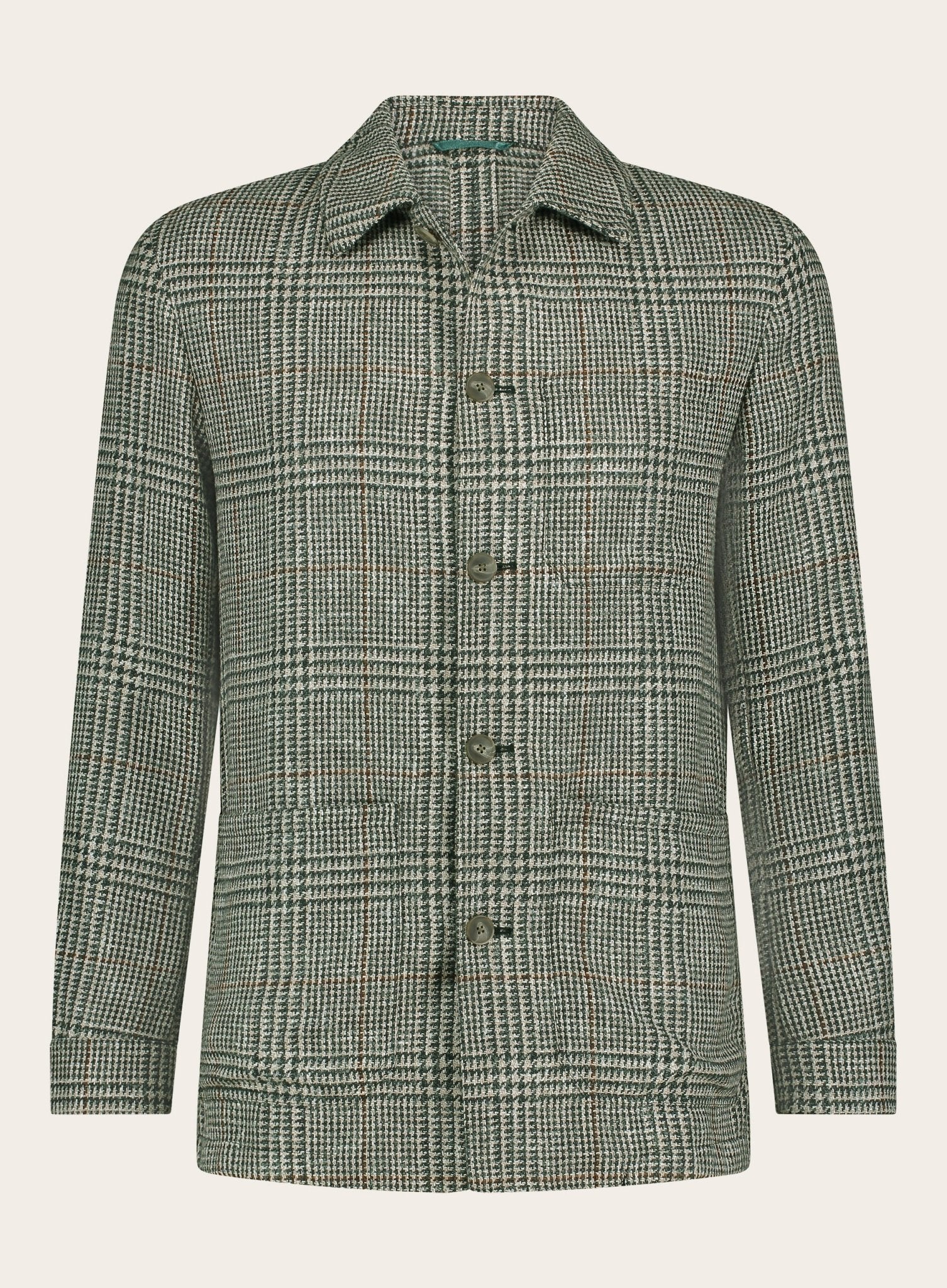 Glenchek shirt jacket van wol | Groen