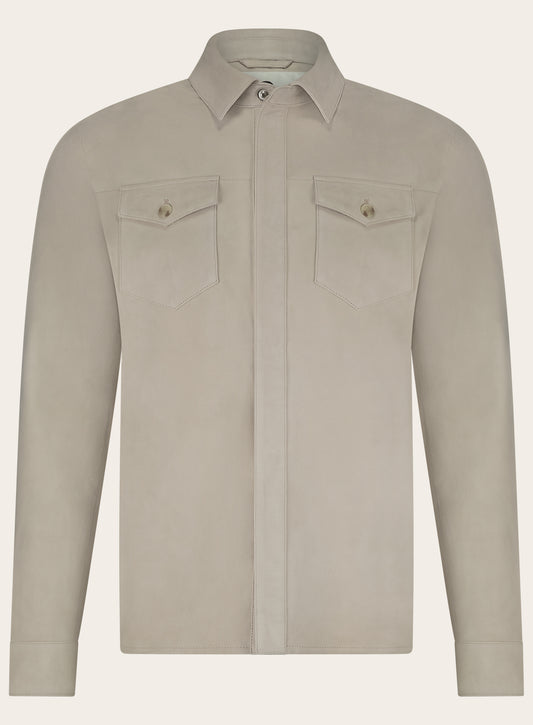 Rocco overshirt van suède | Beige