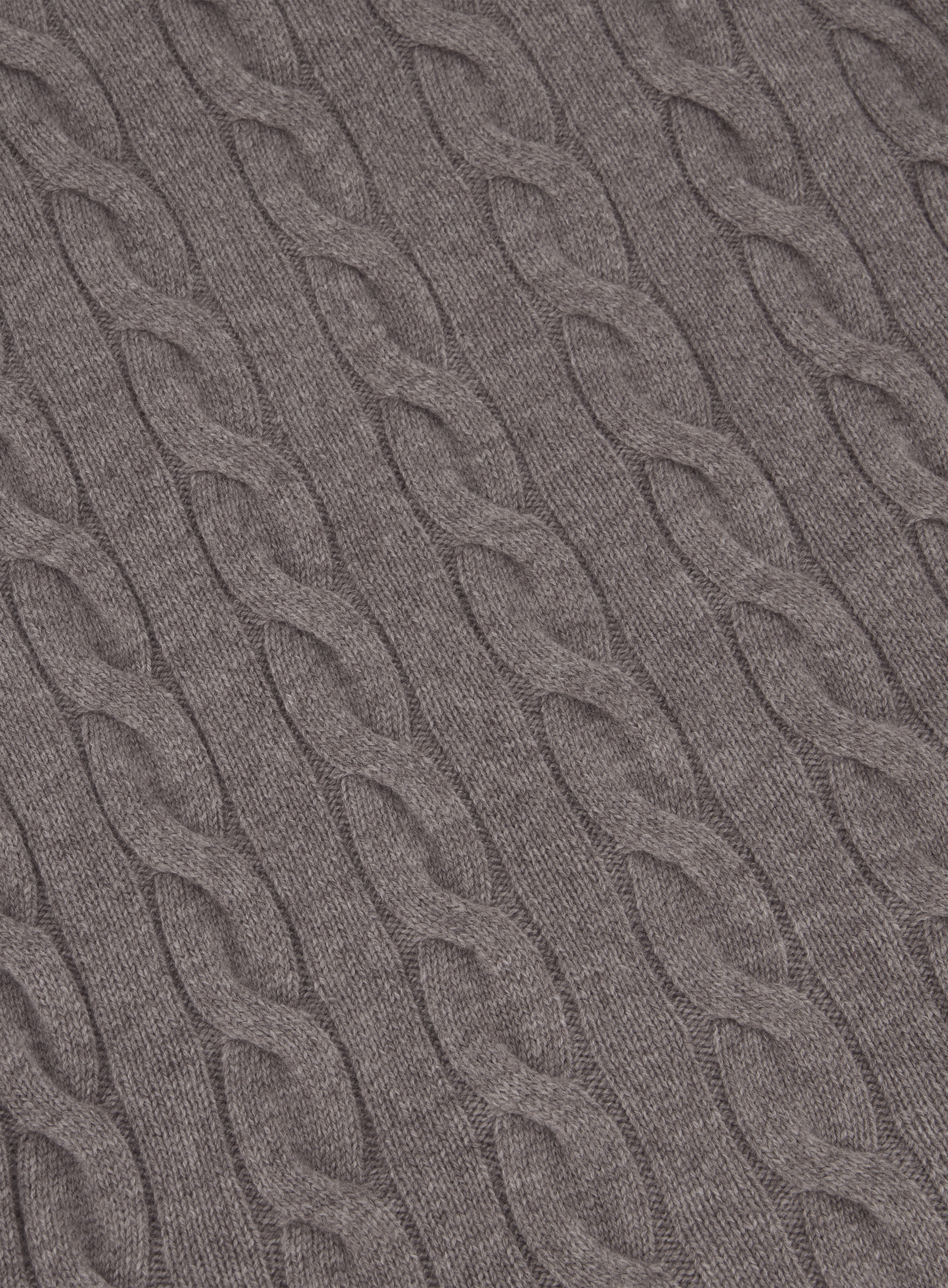 Kabelgebreid ritsvest van wol en cashmere | FULL_WIDTH | TAUPE