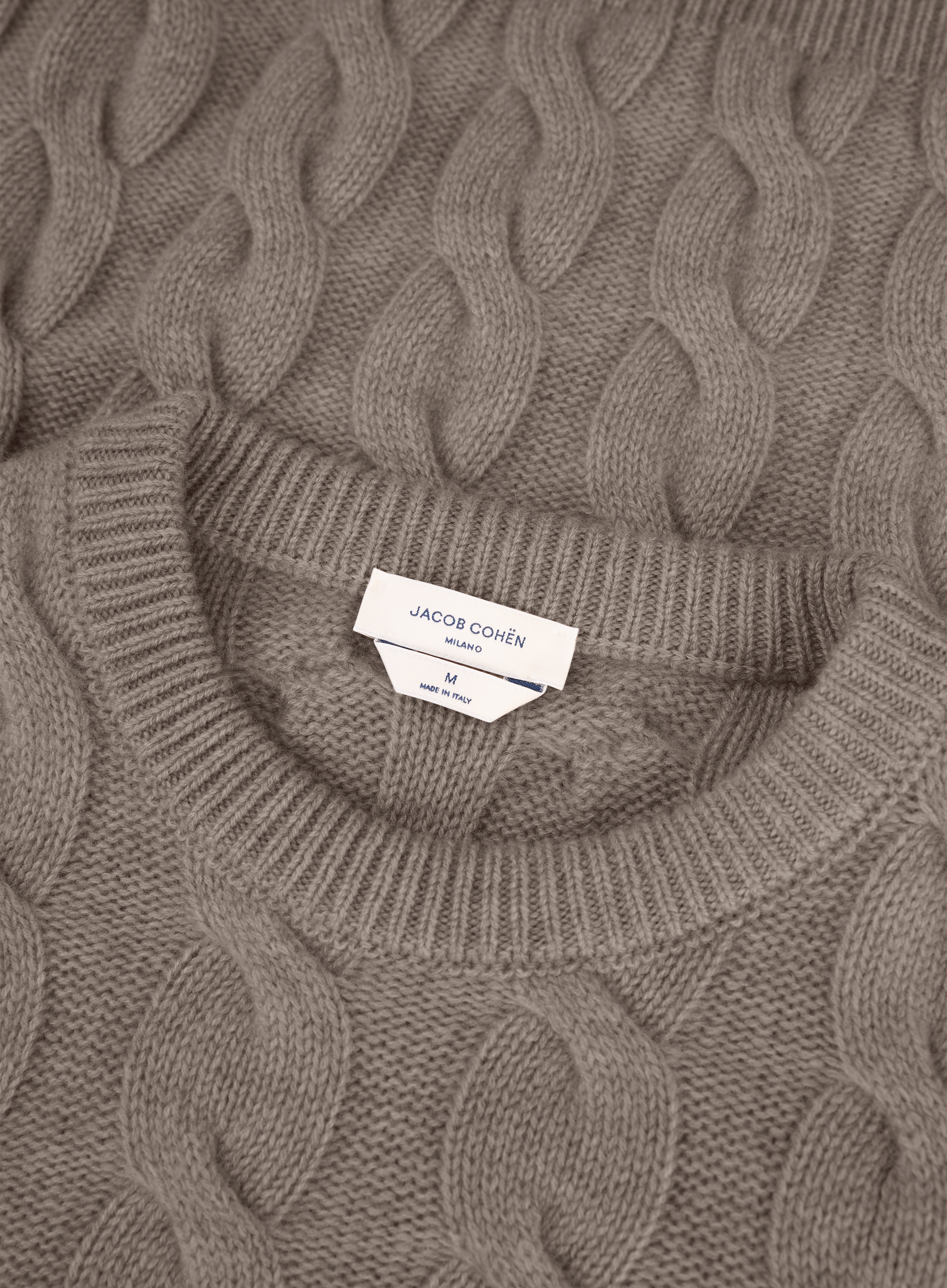 Kabelgebreide trui van cashmere | FULL_WIDTH | Beige