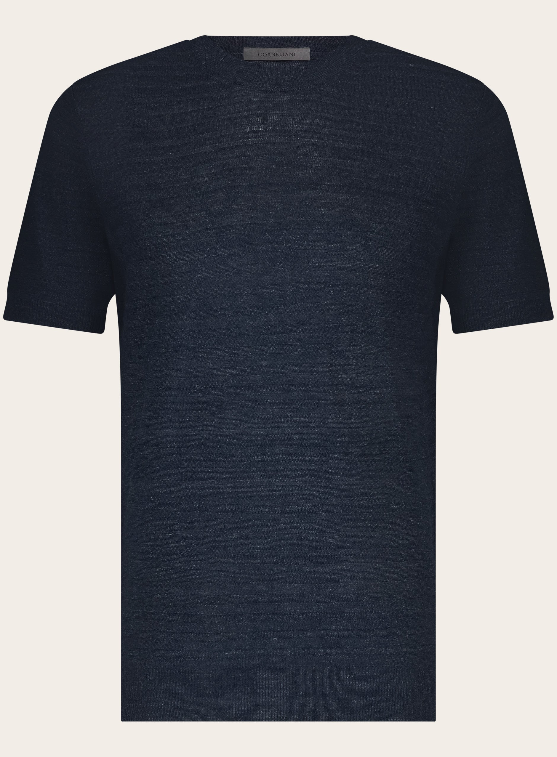 Gemêleerd T-shirt van linnen en zijde | Blauw