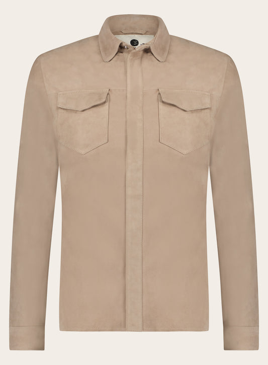 Robert overshirt van suède | Beige