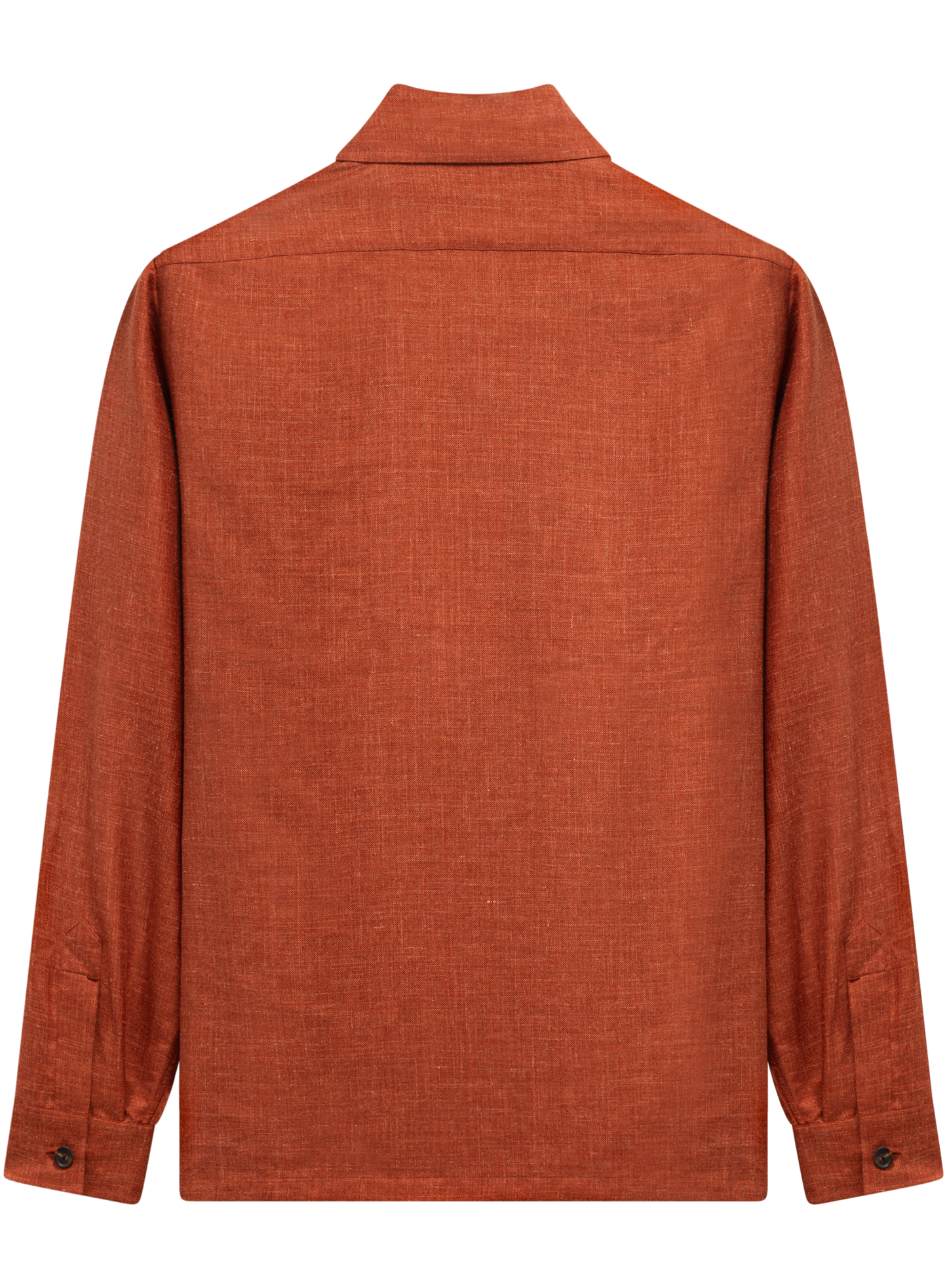 Handgemaakt overshirt van cashmere, zijde en linnen | Roest