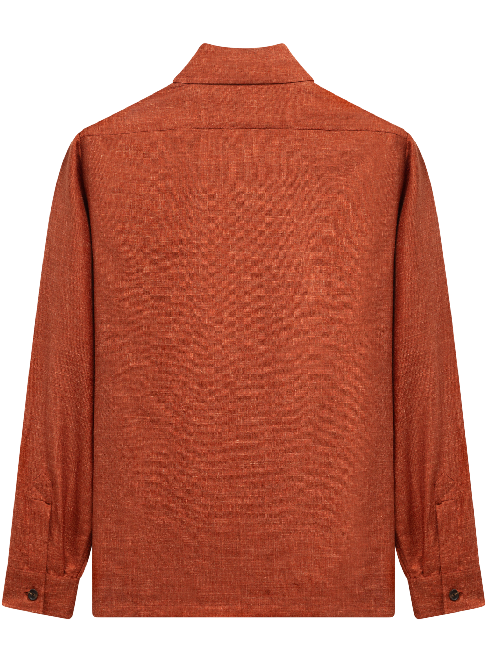 Handgemaakt overshirt van cashmere, zijde en linnen | Roest