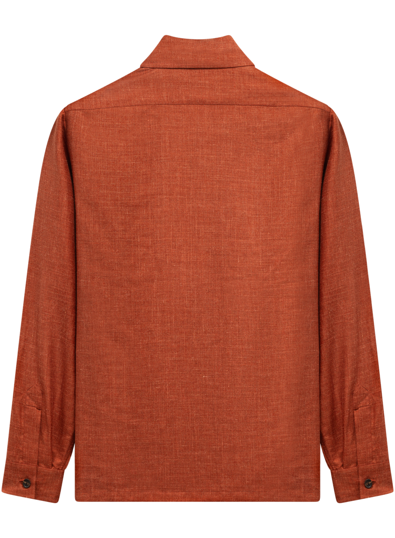 Handgemaakt overshirt van cashmere, zijde en linnen