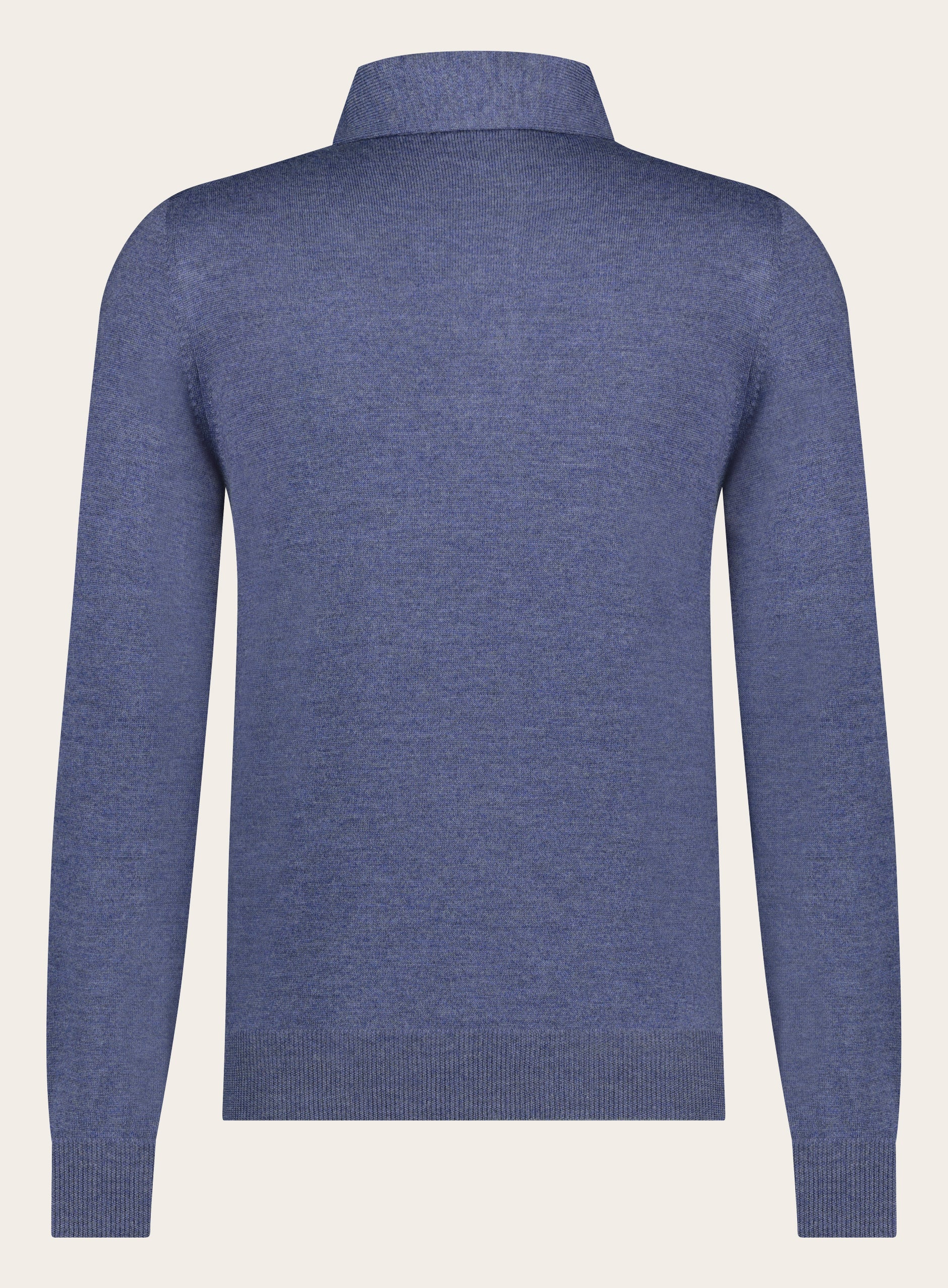 Lange mouw polo van wol | JEANS BLAUW