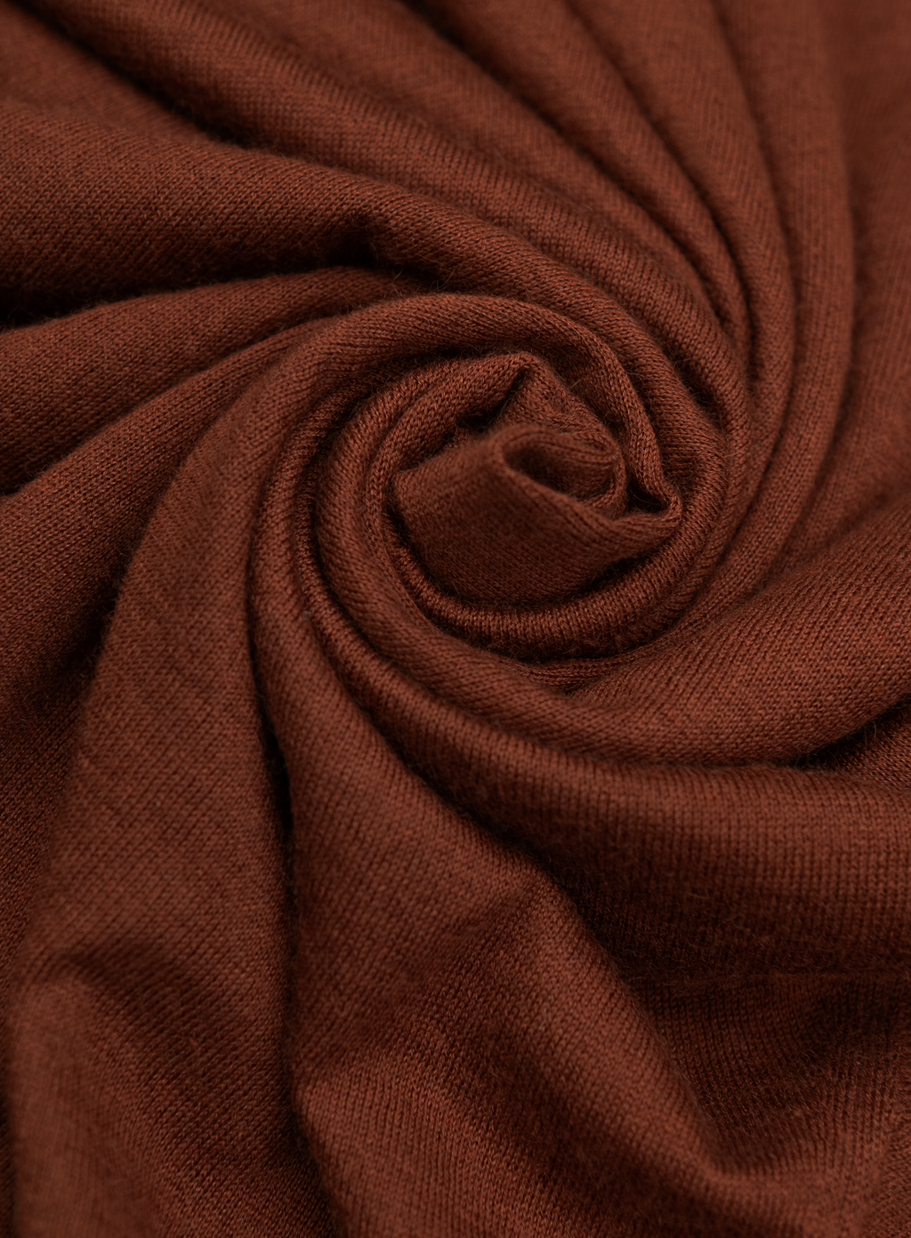 Poloshirt met lange mouwen van cashmere en zijde | FULL_WIDTH | Roest