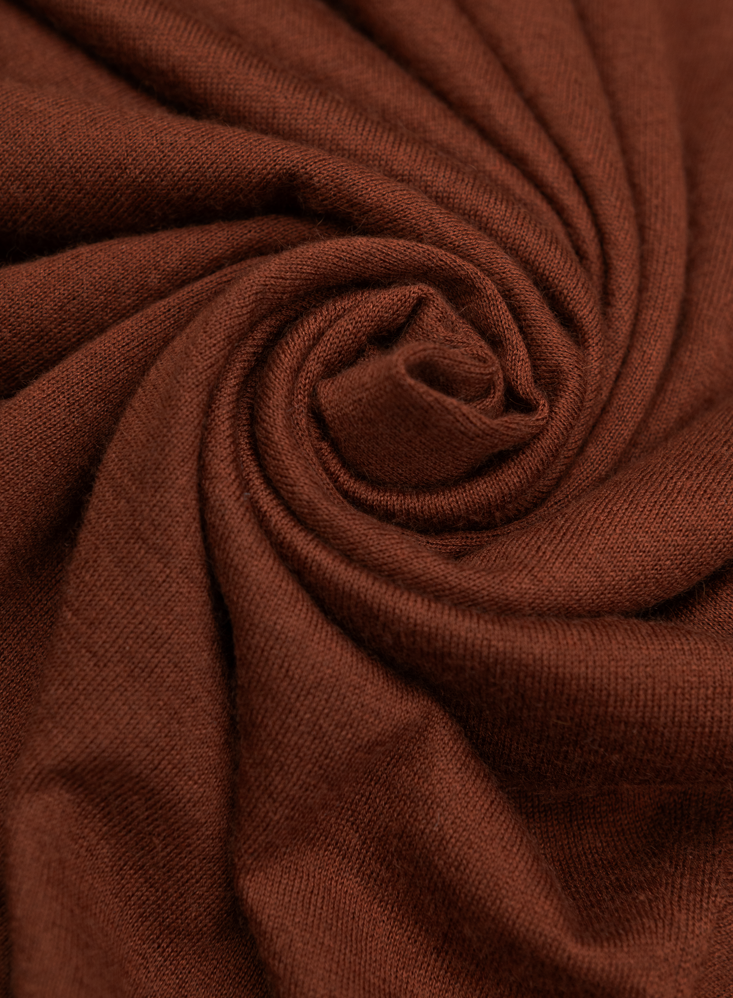 Poloshirt met lange mouwen van cashmere en zijde | FULL_WIDTH | Roest