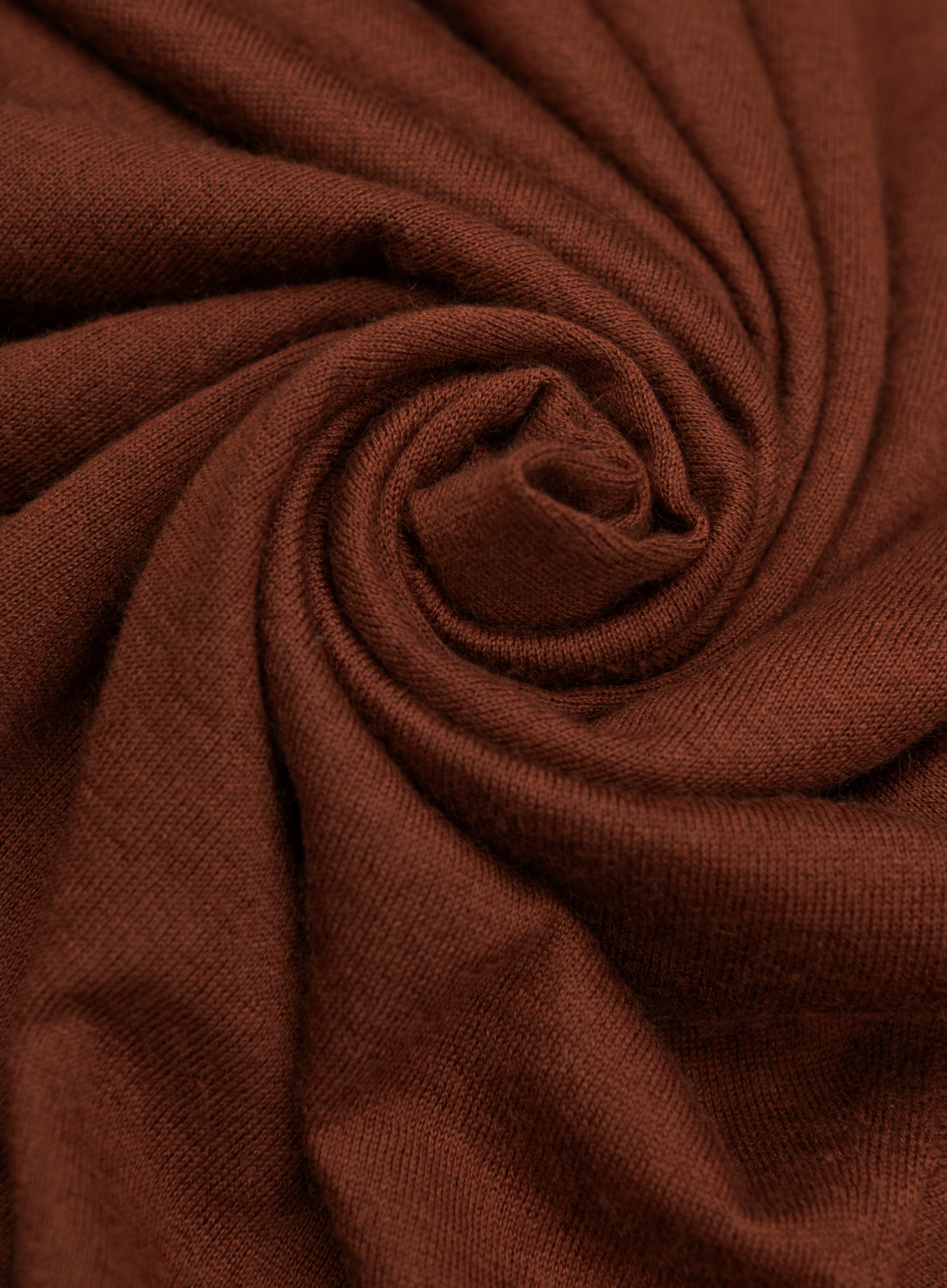 Poloshirt met lange mouwen van cashmere en zijde | FULL_WIDTH | Roest