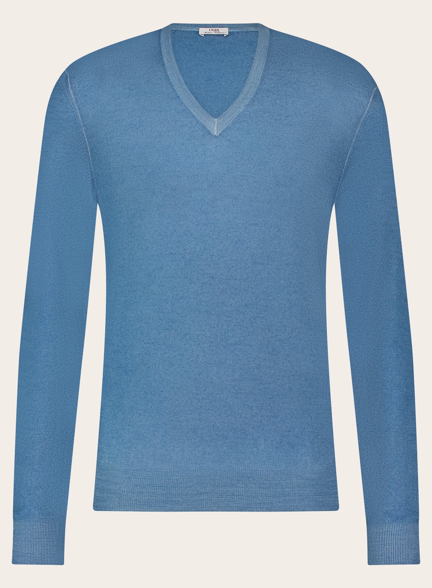 V-hals trui van wol | MID.BLAUW