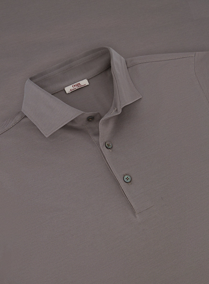 Poloshirt van katoen | FULL_WIDTH |  TAUPE