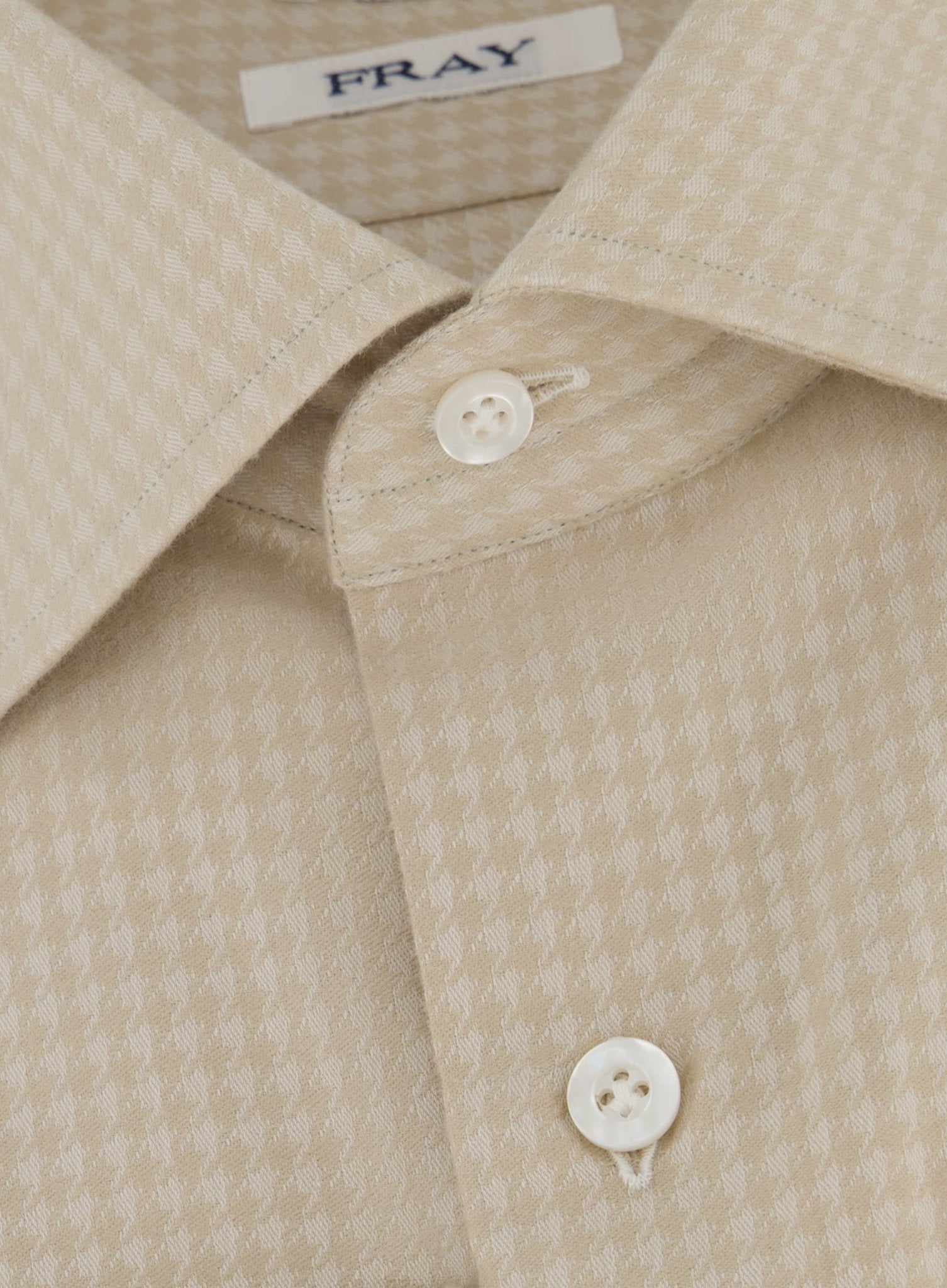 Gabriel pied-de-poule shirt van katoen | Beige